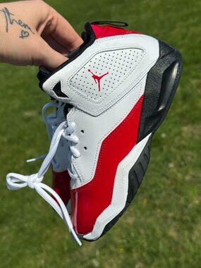 Air Jordan 6 Rings Kids 1Y Red White Retro Y2K Streetwear Shoes 3310 shimmer red